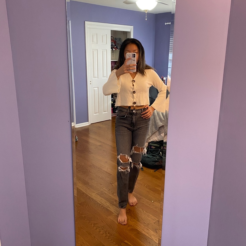 NWOT Zara grey mom jeans